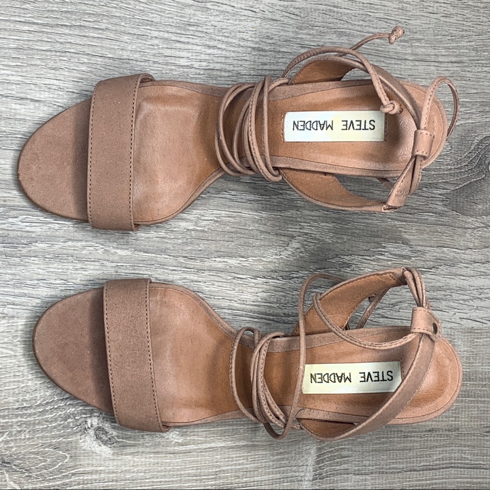 steve madden // lace up open-toe heel